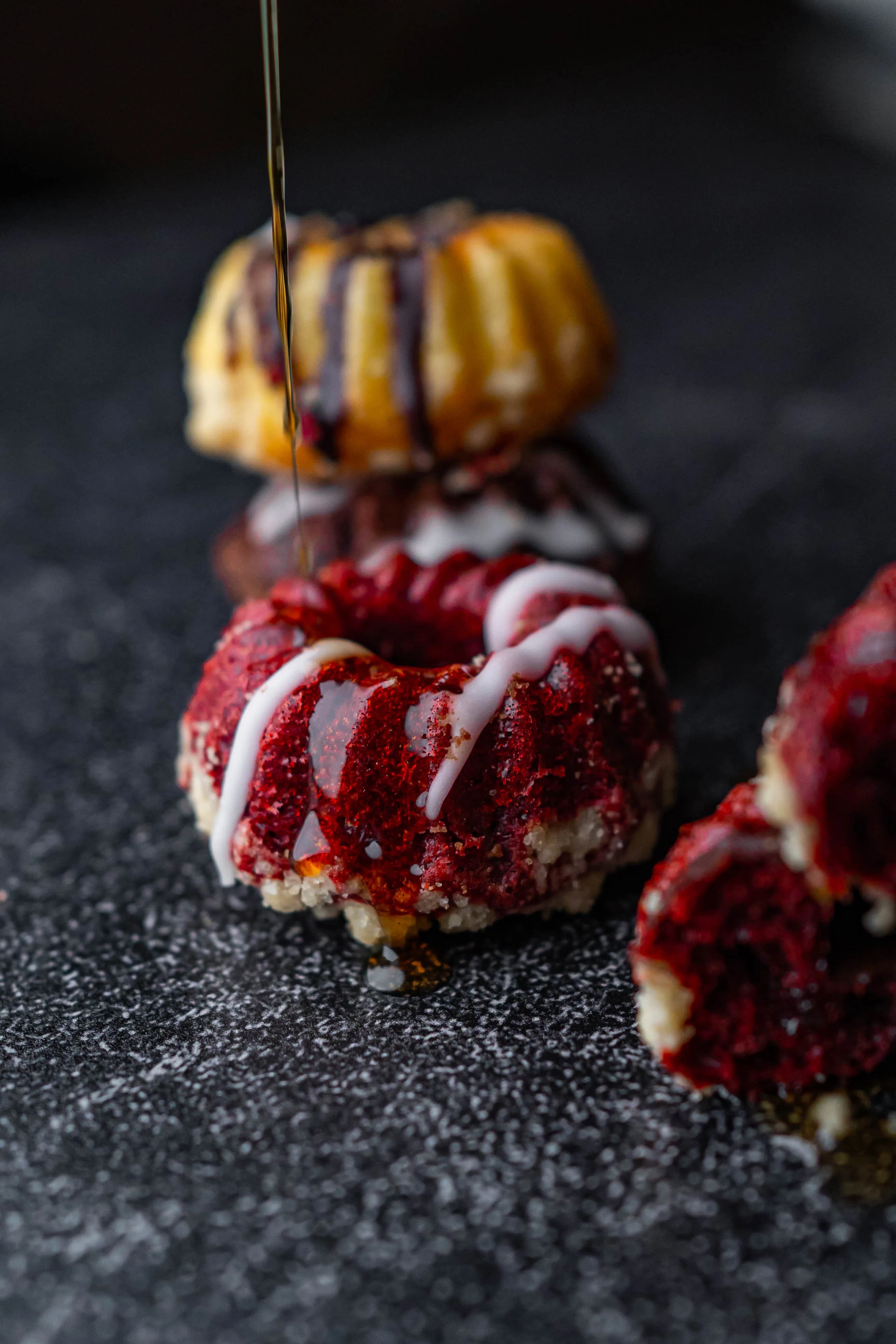Artisan mini donuts with drizzle